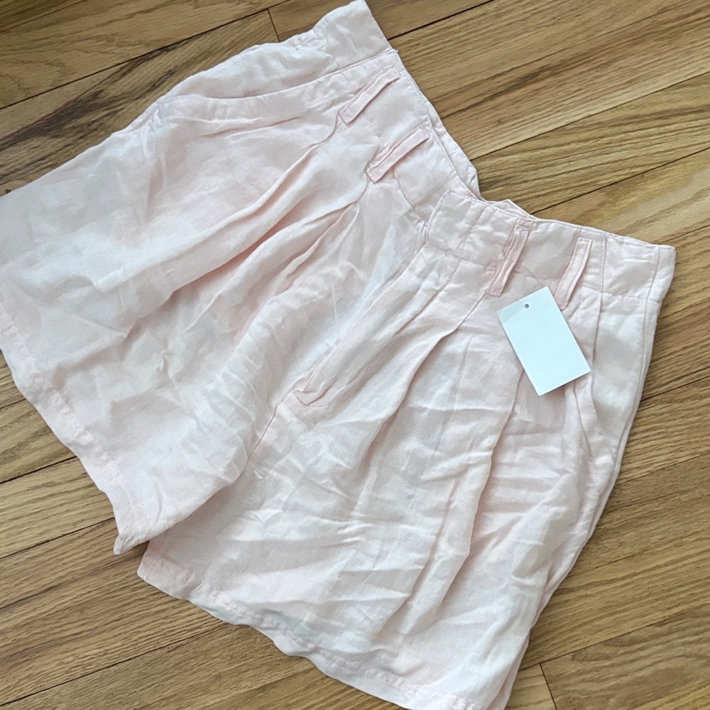 Free People Light Pink Calla Linen High Waist Shorts, NWT - Picture 3 of 7